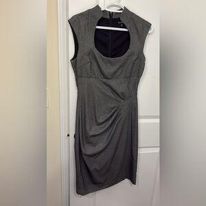 le chateau Black and Gray Cap-Sleeve Sheath Dress